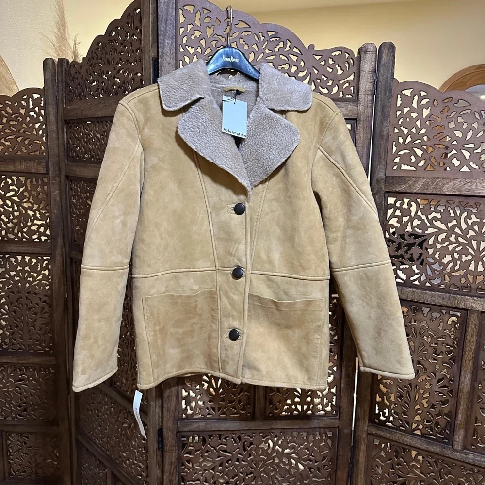 NEW NWT Reformation Suede Veda Jacket - Picture 2 of 4